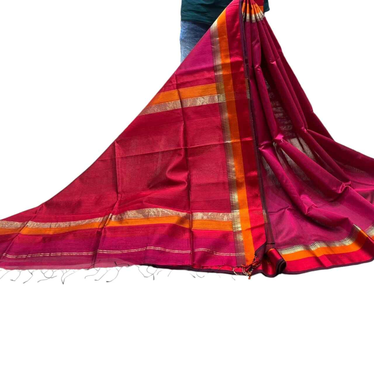 Maheshwari Handloom Multi-Border Saree